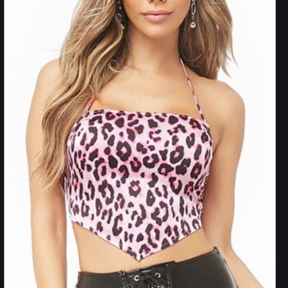 Halter Leopard Crop Top